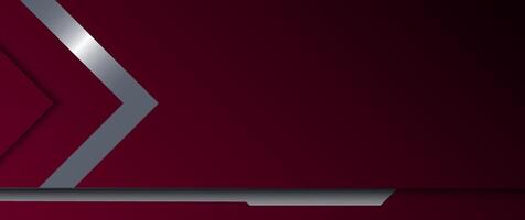 Abstract metallic shape, grey metal, line, light effect on dark red gradient color for background vector