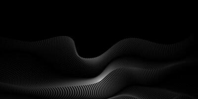 Abstract motion, smooth, wave line pattern and dot particle. Curve and fluid shape on black background. Illustration modern graphic design for luxury wallpaper or futuristic, technology vector