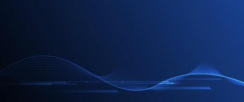 Line pattern, neon light, speed and motion blur over dark blue background vector