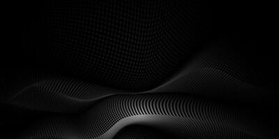 Abstract motion, smooth, wave lines pattern and dot particle. Curve and fluid shape on black background. Illustration modern graphic design for luxury wallpaper or futuristic, technology vector