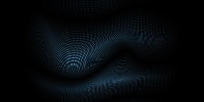 Abstract motion, smooth, soft wave lines pattern and dot particle. Curve and fluid shape on black background. Illustration modern graphic design for luxury wallpaper or futuristic, technology vector