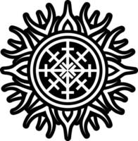 A filled style icon of rune tattoo vector