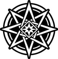 A black and white star with a star in the center vector