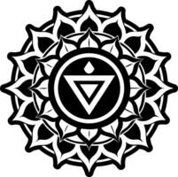 A solid style icon of radiance symbol vector
