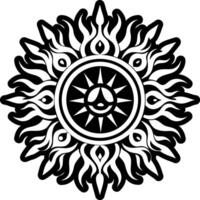 A glyph style icon of solar flare symbol vector
