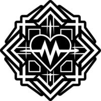 Geometric pulse icon in filled style vector