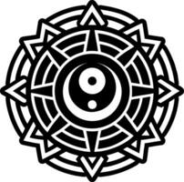 A black and white design with an abstract design vector