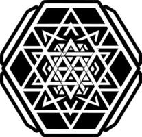 A filled style icon of hexagram vector