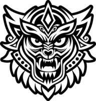 A solid style icon of animal head symbol vector