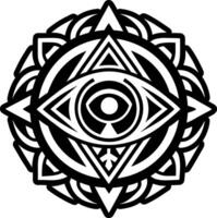 A solid style icon of devil eye symbol vector