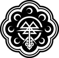 The symbol for the moon is shown in black and white vector
