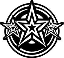 A solid style icon of three stars symbol vector
