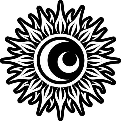 A filled style icon of eclipse tattoo
