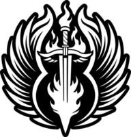 A solid style icon sword symbol vector