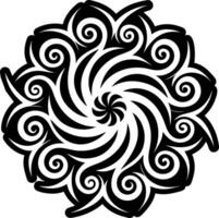 A filled style icon of swirl artwork tattoo vector