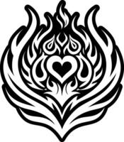 A glyph style icon of burning heart symbol vector