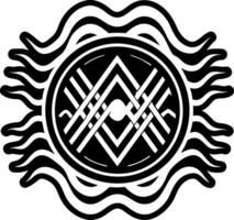 A glyph style icon of wave pattern symbol vector