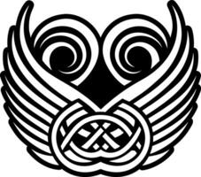 A glyph style icon of infinity wings symbol vector