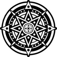 Compass tattoo icon in filled style vector