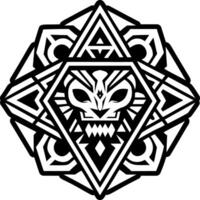 Geometric motif icon in solid style vector