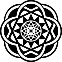 Cosmic symmetry icon in solid style vector