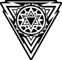 Triangle tattoo icon in glyph style vector