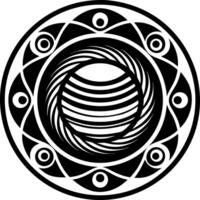 A filled style icon of jupiter vector
