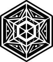 Timeless cube icon in solid style vector