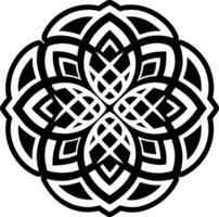 Geometric petals icon in solids style vector