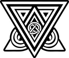 Infinity triangle icon in solid style vector