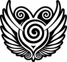 A filled style icon of swirl artwork symbol vector