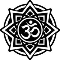 Om symbol in filled style vector