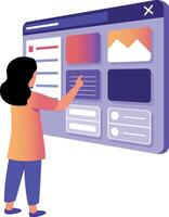 A flat style illustration of learning dashboard vector