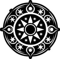 A glyph style icon of celestial circle symbol vector