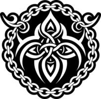 A solid style icon of sacred chain tattoo vector