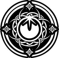 A solid style icon of celestial ring symbol vector