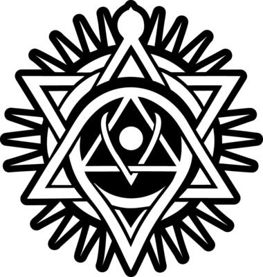 A solid style icon of mystic tattoo