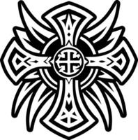 A solid style icon of guardian cross symbol vector
