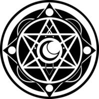 Geometric moon icon in solid style vector