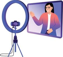 A flat style illustration showing a person record vector