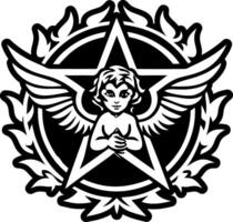A filled style icon of cherub symbol vector