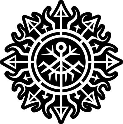 A solid style icon of celtic tattoo design
