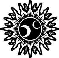 A solid style icon of lunar tattoo vector