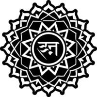 A glyph style icon of mantra vector