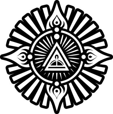 A glyph style icon of divine rays tattoo