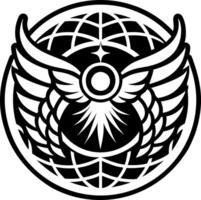 The logo for the game is a black and white image of an eagle vector