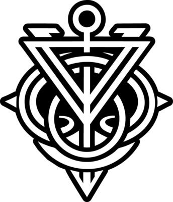 A solid style icon of divine rune tattoo