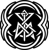 A solid style icon of rune tattoo design vector