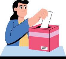 Flat style illustration depicting someone filling job application vector