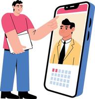 Flat style illustration showing a potential job applicant vector